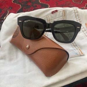 RAY BAN STATE STREET BLACK POLARIZED SUNGLASSES